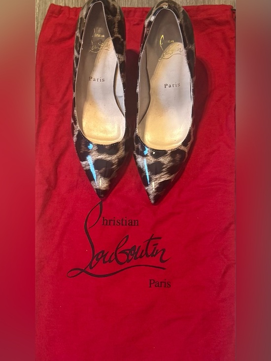 Christian Louboutin Shoes - Christian Louboutin Leopard-Print Patent Pointed-Toe Pumps 38EU 8US